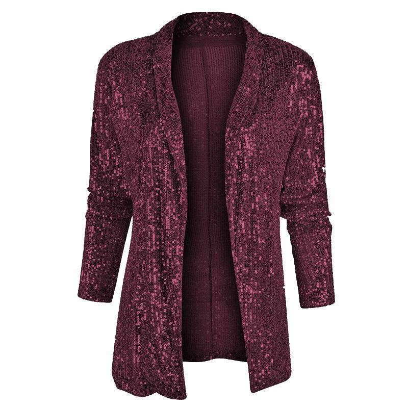 Damen Glamouröser Pailletten-Blazer Drune