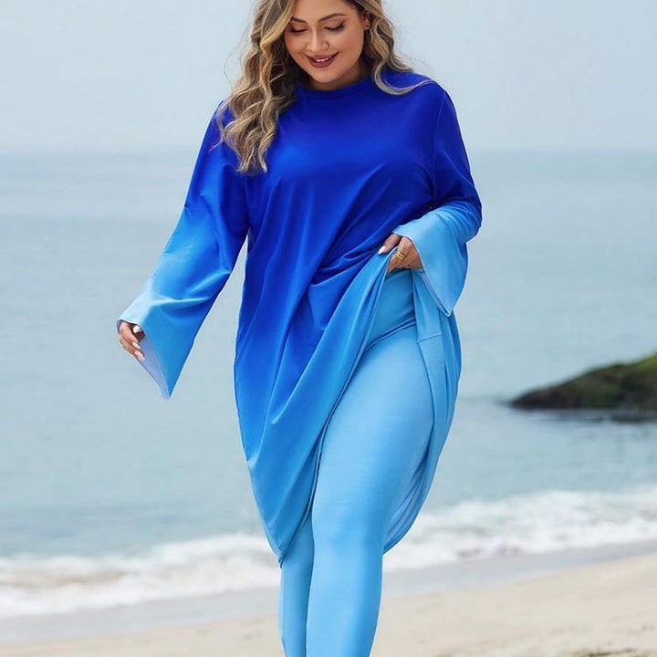 Damen Langer, lässiger Strandanzug mit elegantem Farbverlauf Drune