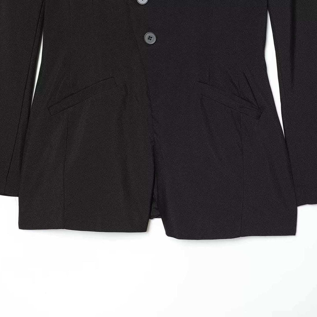 Damen Blazerjacke mit elegantem V-Ausschnitt und modernen Knopfdetails Drune