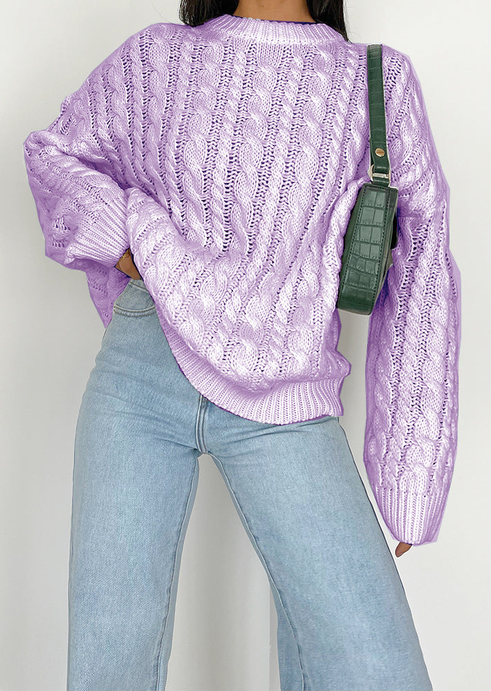 Damen Grobstrickpullover mit raffiniertem Zopfmuster aus weichem Material Drune