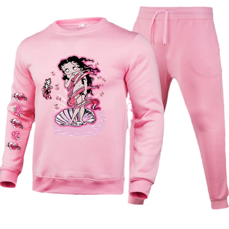 Damen Sweatanzug mit verspieltem Cartoon-Design Drune