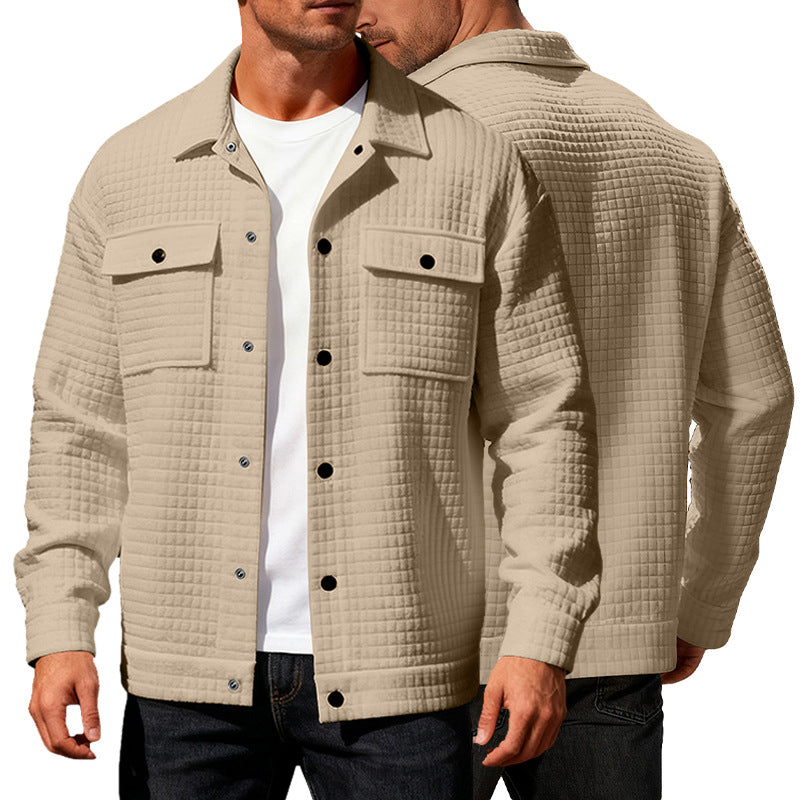 Herren nan gequiltete Hemdjacke im Overshirt-Stil mit Druckknopfleiste und aufgesetzten Brustklappen Drune
