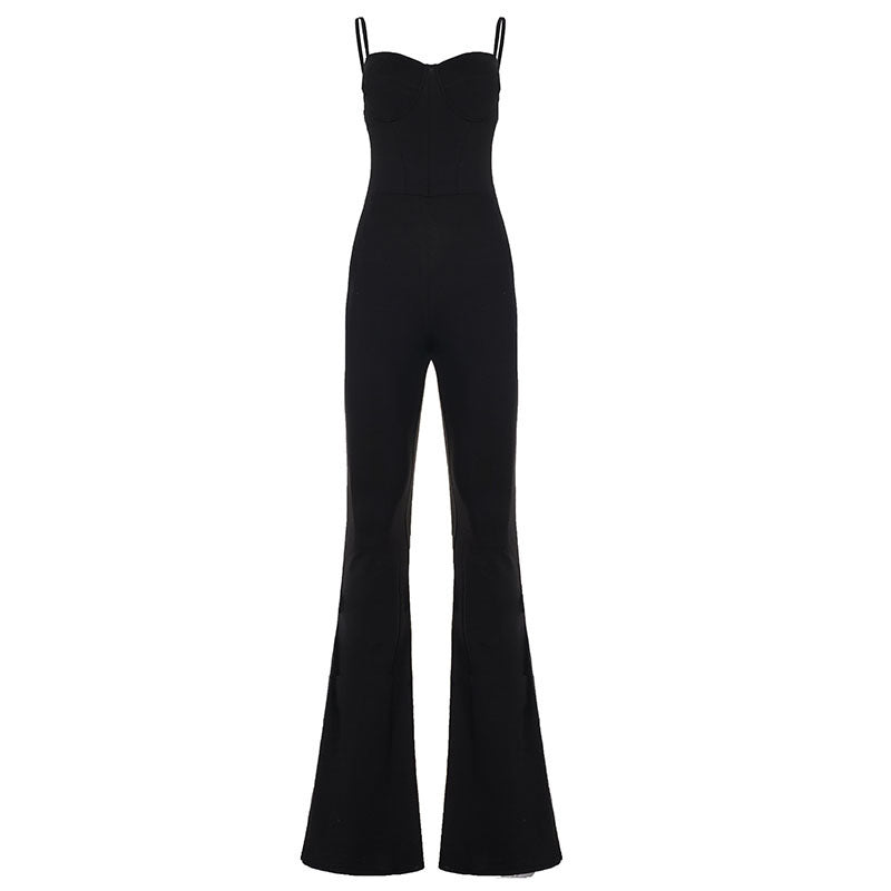Damen eleganter Jumpsuit mit raffiniertem Schnitt und weitem Bein Drune