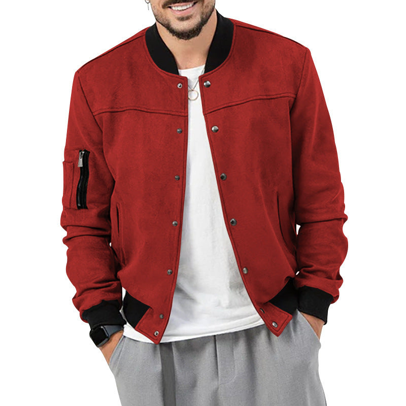 Herren modische Bomberjacke mit praktischen Taschen und elastischen Bündchen Drune