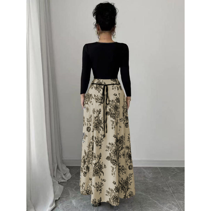Damen Maxirock mit floralem Design und elastischer Taille Drune