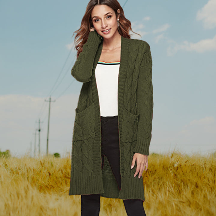 Damen Grobstrick-Cardigan mit Zopfmuster und praktischen Taschen Drune
