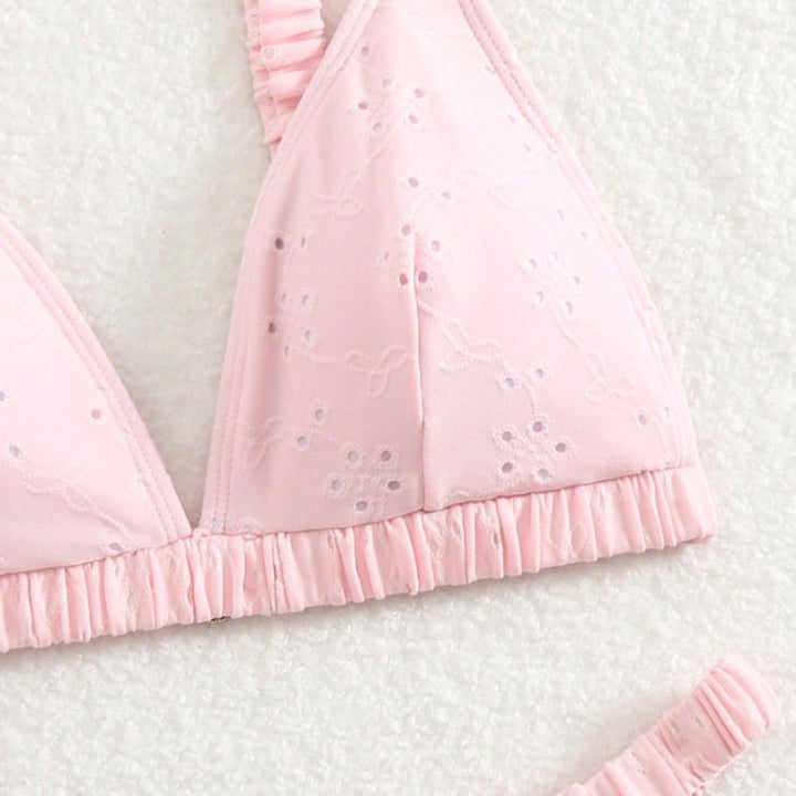 Damen Triangel-Bikini-Set mit verspieltem Rüschendesign Drune