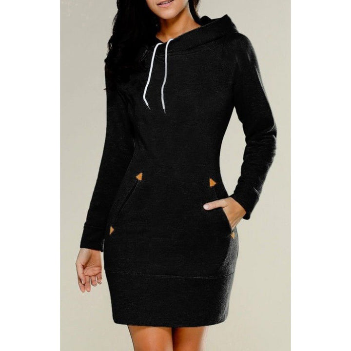 Damen Kapuzenkleid mit seitlichen Eingrifftaschen und trendigem Design Drune