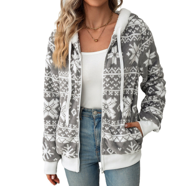 Damen Fleecejacke mit weichem Innenfutter und Wintermuster Drune