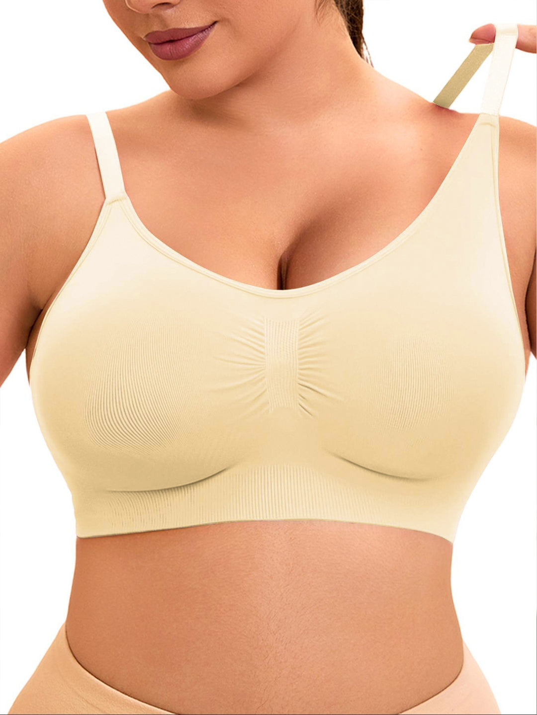 Damen sportlicher Bralette-BH mit nahtloser Passform und elastischem Unterband Drune