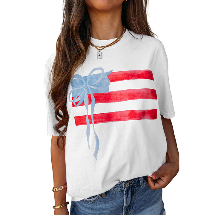 Damen T-Shirt mit künstlerischem Flaggenmotiv Drune