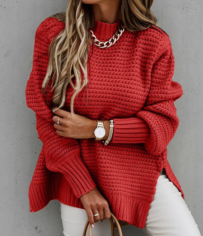 Damen Grobstrickpullover mit strukturiertem Muster und weitem Schnitt Drune