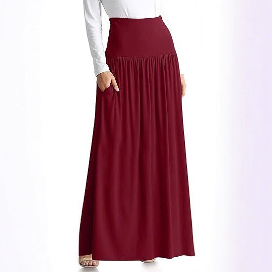 Damen Maxi-Rock mit elastischem Bund und Taschen Drune