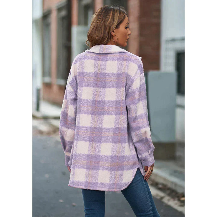 Drune | Street Hipster Stylischer Kariert Wollmantel für Damen | Trendy und Warm