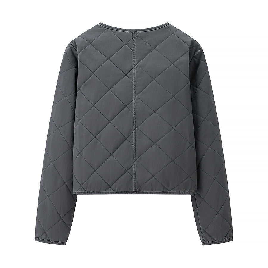 Damen gesteppte Übergangsjacke mit praktischem Reißverschluss und eleganten Taschen Drune