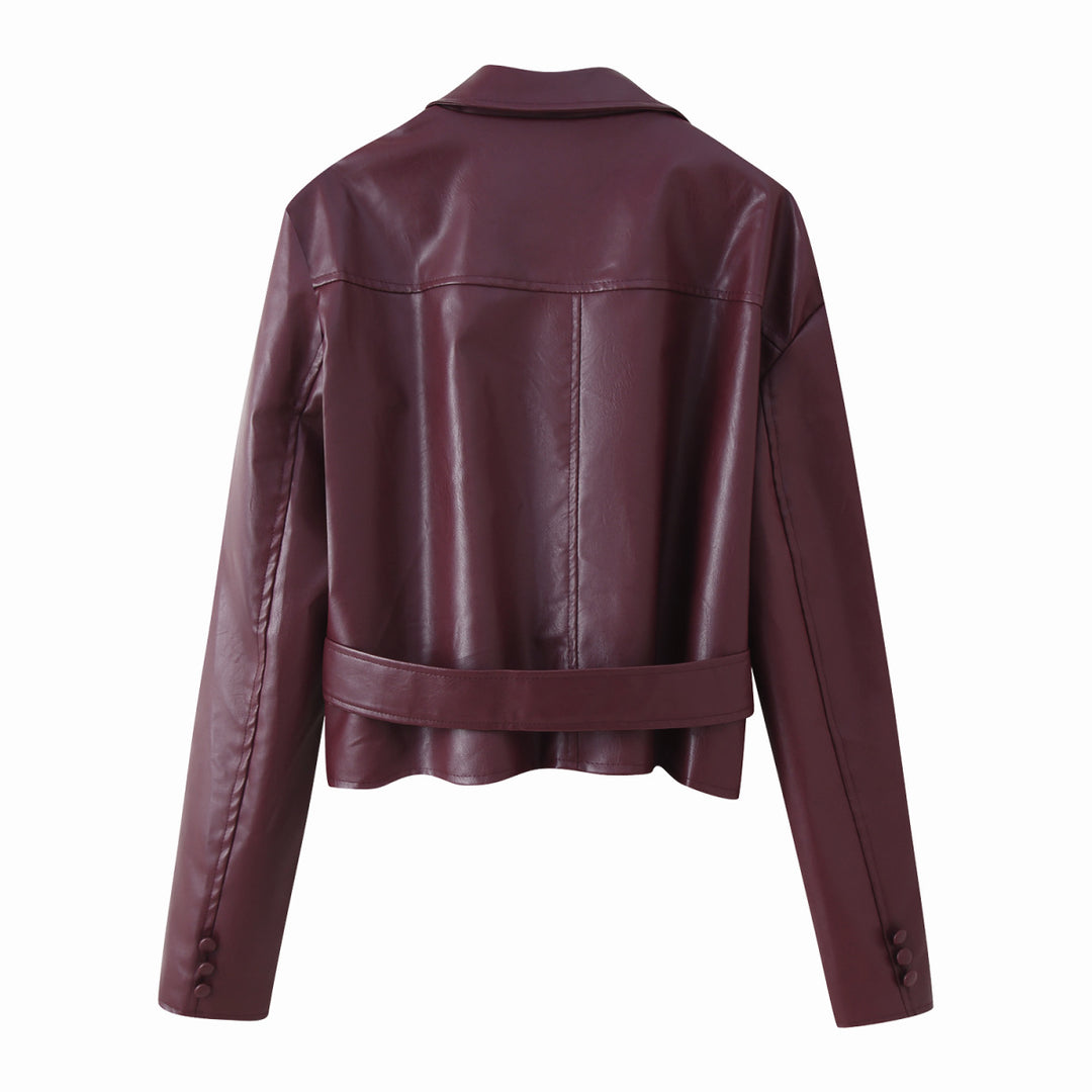 Damen Elegante Kunstlederjacke Drune