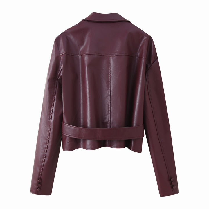 Damen Elegante Kunstlederjacke Drune