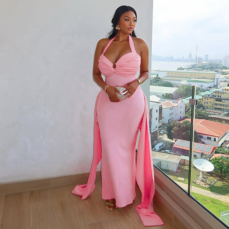 Damen Figurschmeichelndes Abendkleid mit raffiniertem Design Drune