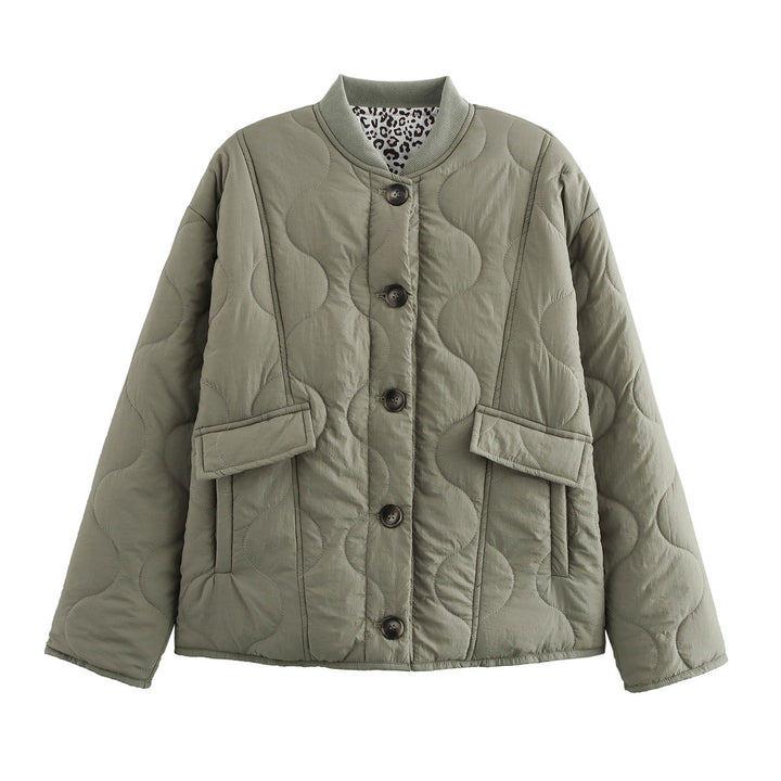 Femme Steppjacke mit Knopfverschluss und Taschen Drune
