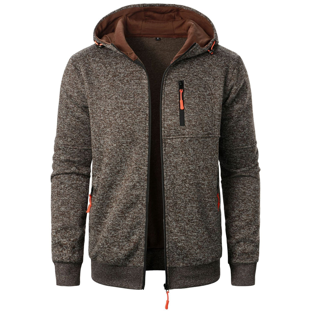 Drune | Herren Gemusterte Zip Kapuzenpulli