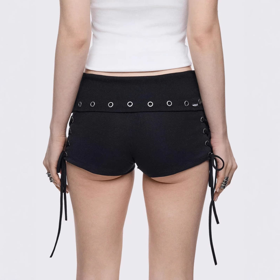 Damen Sportliche Shorts mit dekorativem Schnürungsdetail Drune