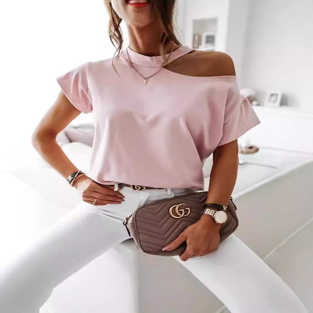 Damen Off-Shoulder T-Shirt mit modernem Schnitt und bequemen Ärmeln Drune