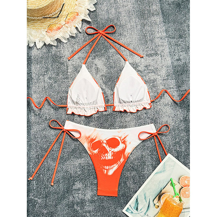 Damen Bikini-Set mit großflächigem Totenkopf-Design Drune