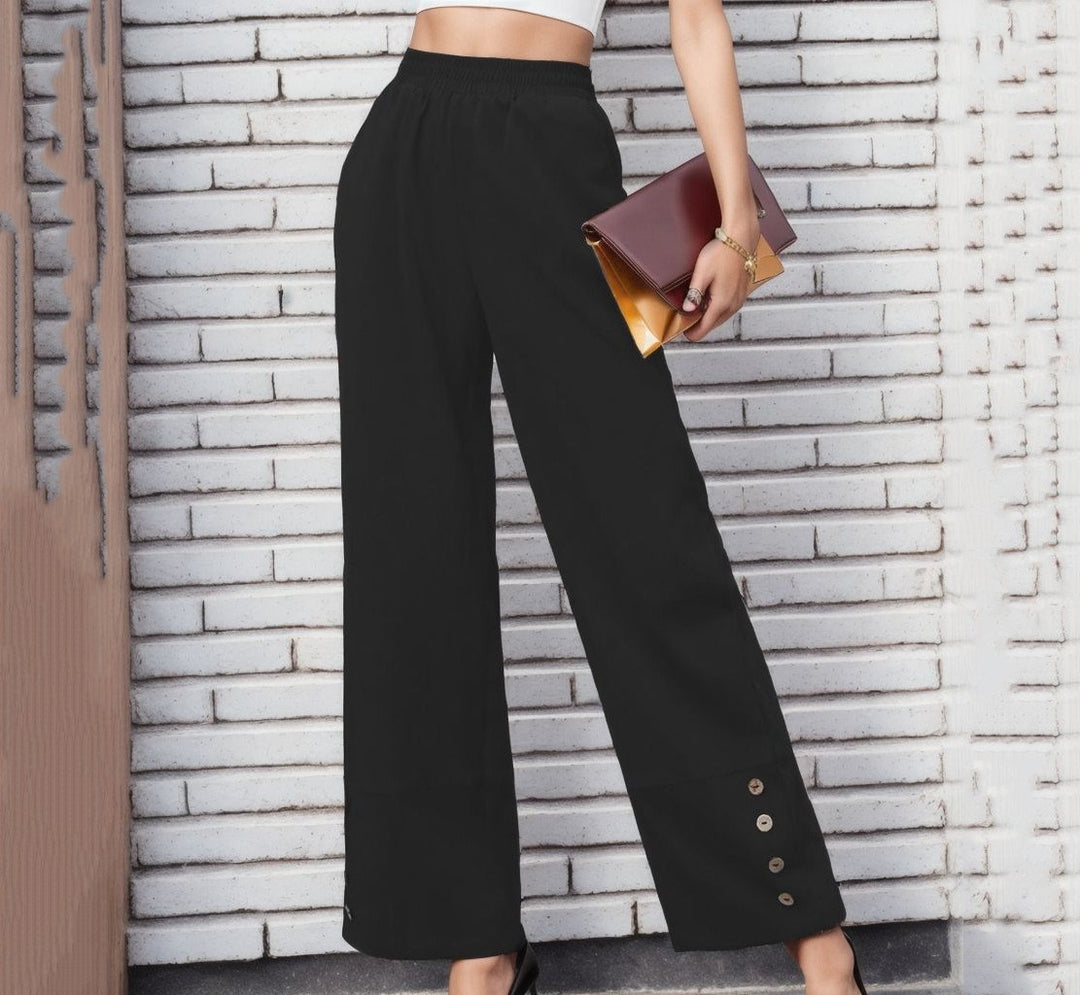 Damen Weite Culotte mit modischen Knopfdetails Drune