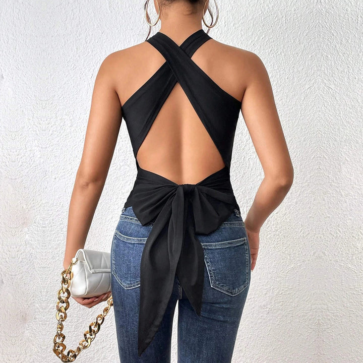 Damen Bodysuit mit elegantem Kreuz-Ausschnitt und figurbetontem Schnitt Drune