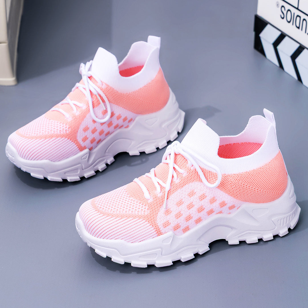 Damen nan leichter Strick-Chunky-Sneaker mit sockenähnlichem Schaft, gepolsterter Fersenstütze und griffiger Trail-Laufsohle Drune
