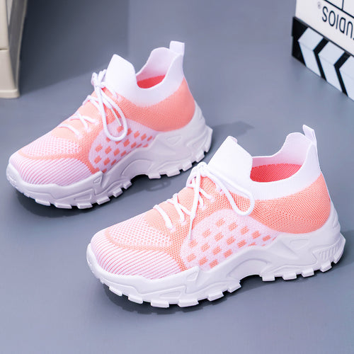 Damen nan leichter Strick-Chunky-Sneaker mit sockenähnlichem Schaft, gepolsterter Fersenstütze und griffiger Trail-Laufsohle Drune