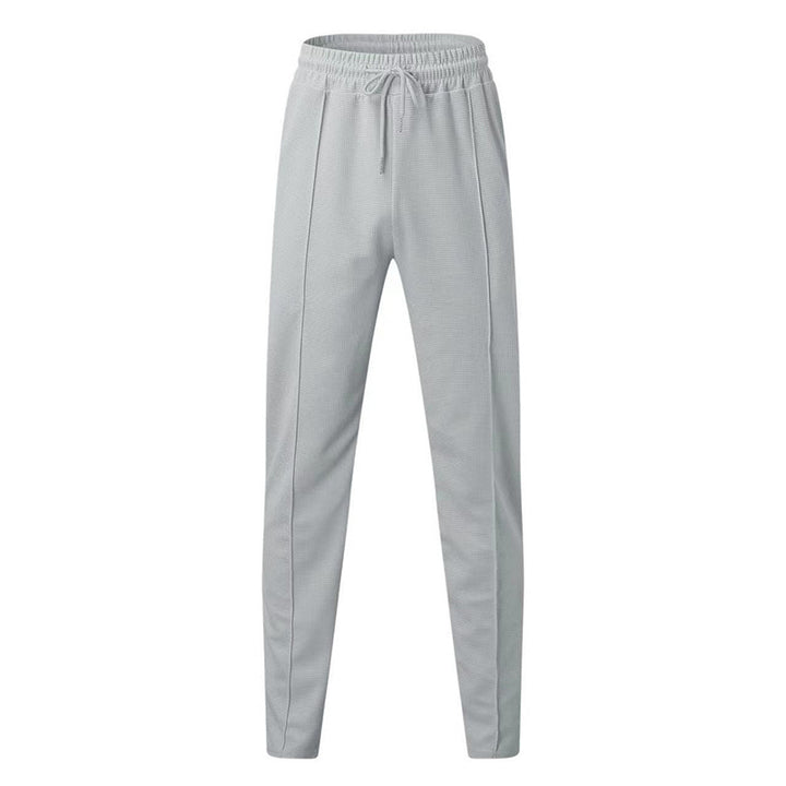 Herren nan strukturiertes Jogginghose mit elastischem Tunnelzug, formgebender Bügelfalte und tapered Bein Drune