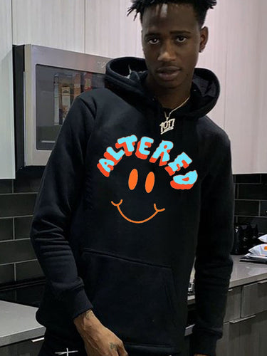 Herren Kapuzenpullover mit auffälligem Smiley-Print und bequemer Passform Drune