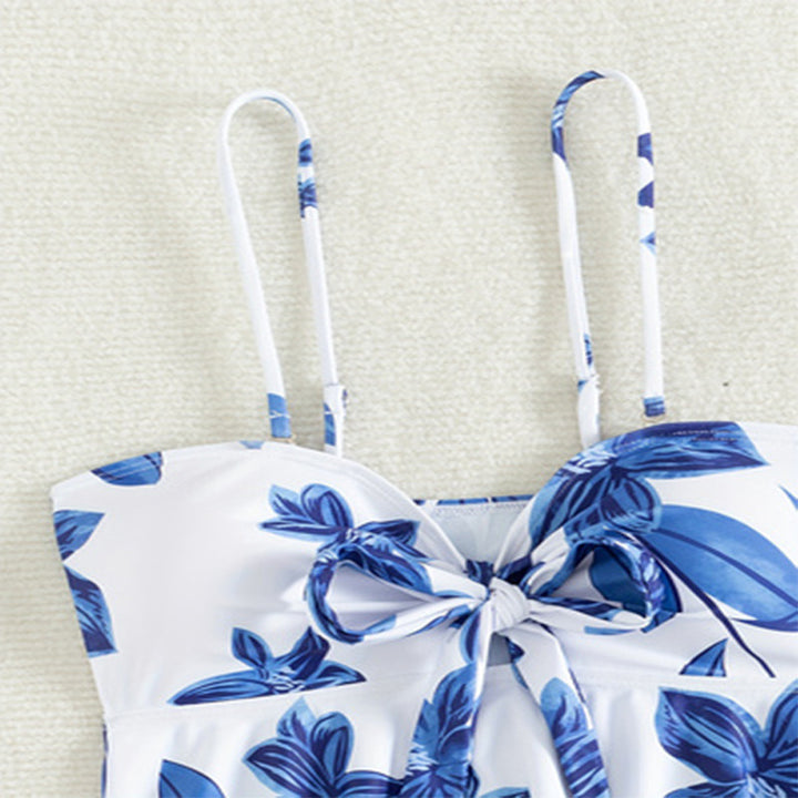 Damen Tankini-Set mit floralem Oberteil und hochgeschnittenem Höschen Drune