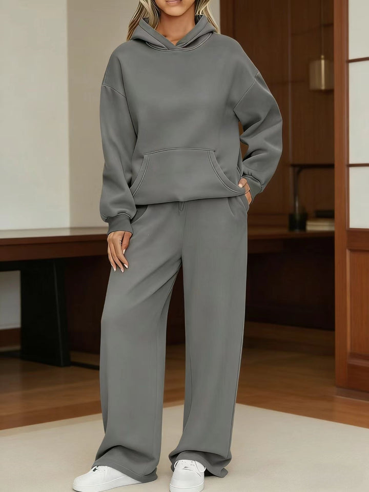 Damen nan kuscheliges Oversize Hoodie und weite Jogginghose Set Drune