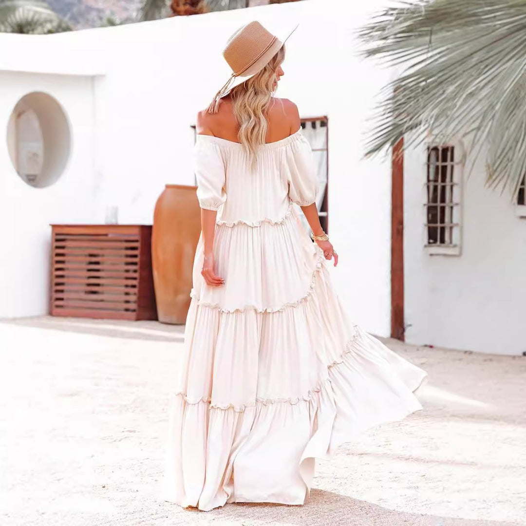 Damen Maxikleid mit romantischen Volants Drune