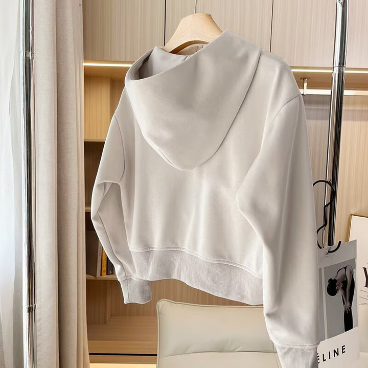 Damen bequeme Kapuzenjacke mit innovativem Reißverschluss Drune