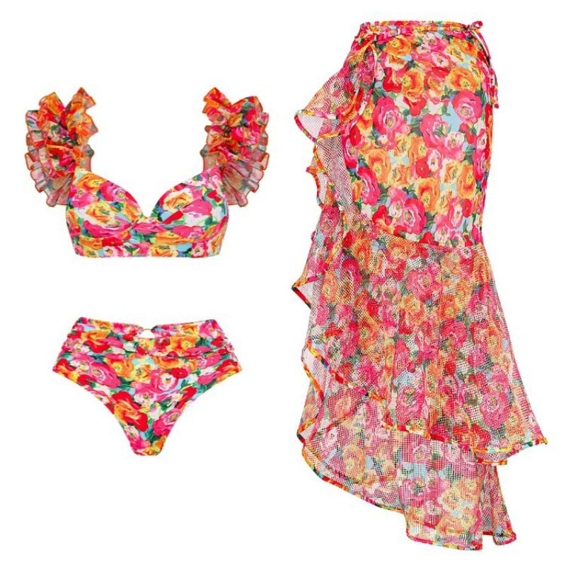 Damen Bikini-Set mit Rüschen und schickem Wickelrock Drune