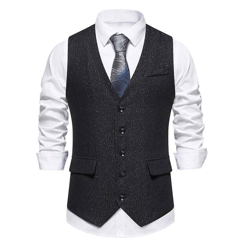 Herren elegante Weste mit feinen Knopfdetails Drune