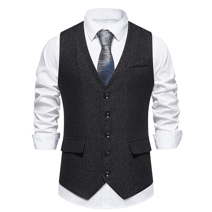 Herren elegante Weste mit feinen Knopfdetails Drune