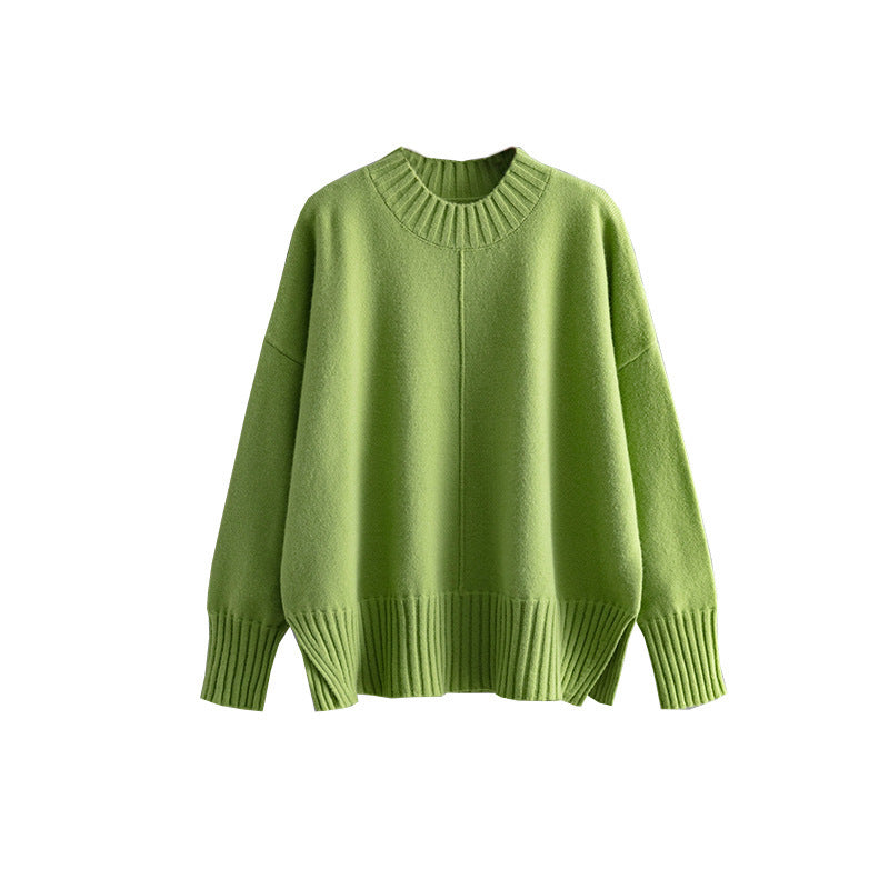 Damen Oversized Strickpullover mit Rippenbund Drune