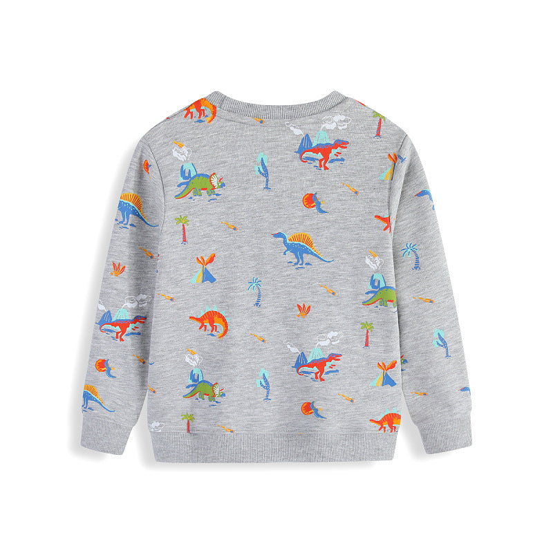 Kinder Sweatshirt mit buntem Dinosaurier-Motiv Drune