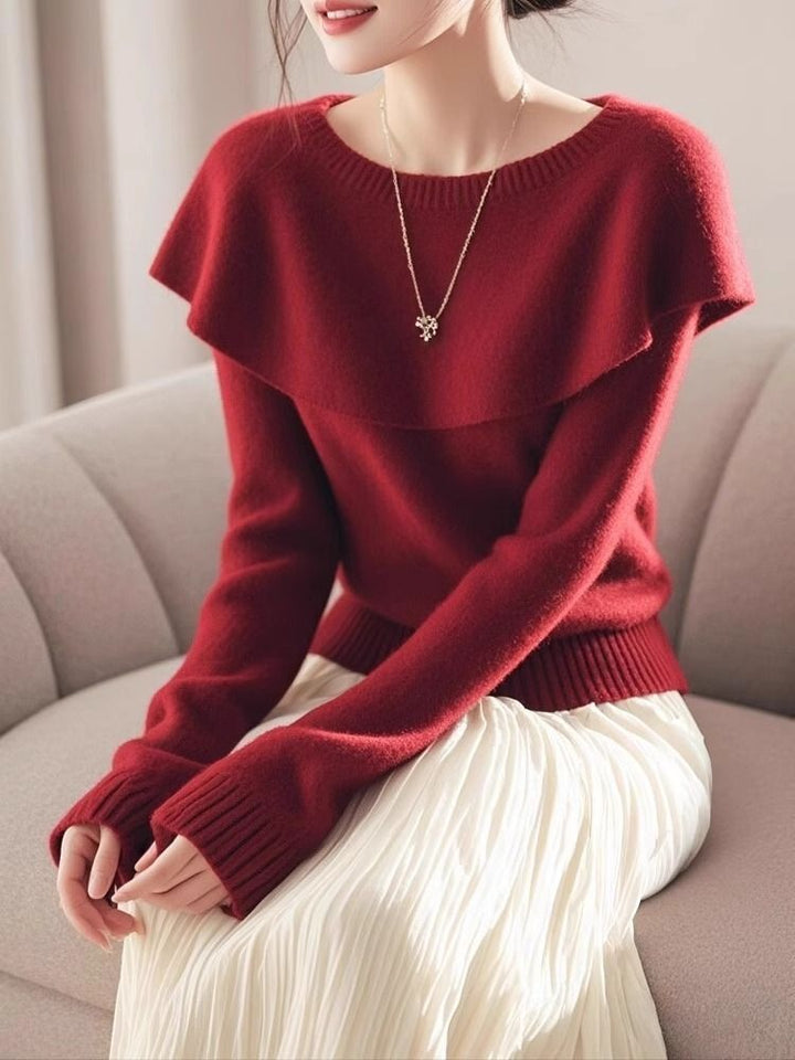 Damen Pullover mit lässigem Schalkragen Drune