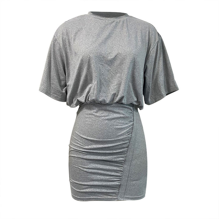 Damen Kurzes Kleid mit gerüschtem Detail und lässigem Oberteil Drune