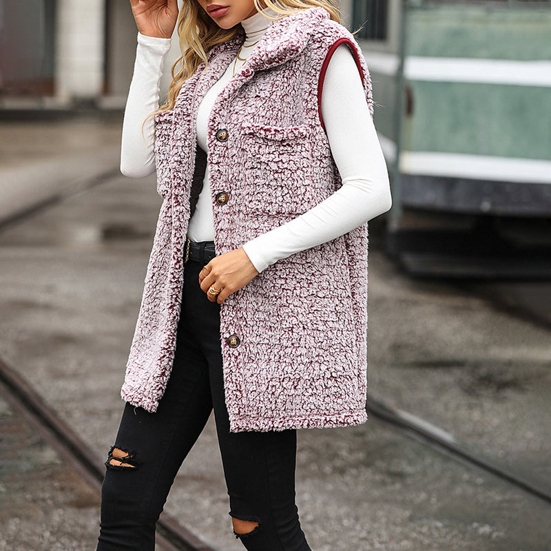 Drune | Plüschwesten Strickjacke