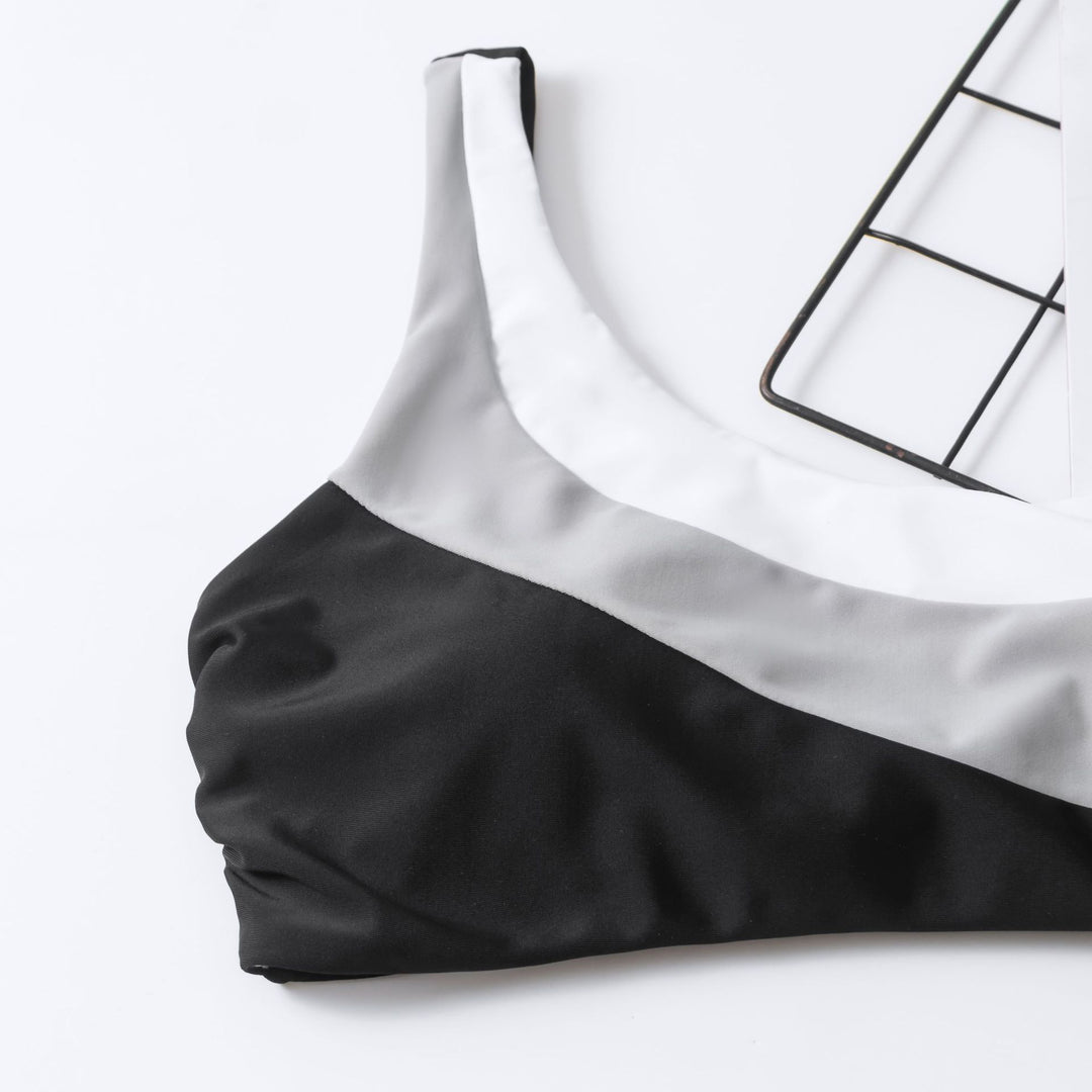 Damen Crop-Bikini mit asymmetrischem Design und hohem Bund Drune