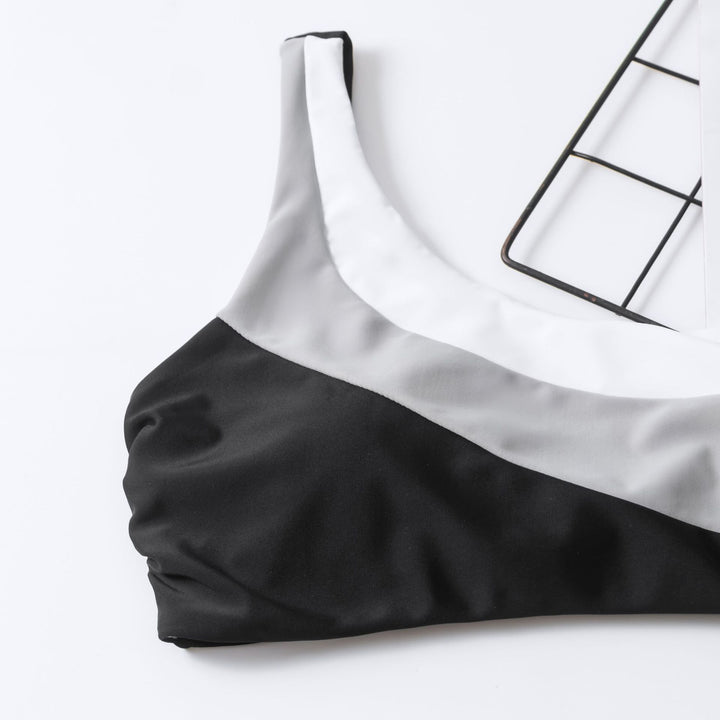 Damen Crop-Bikini mit asymmetrischem Design und hohem Bund Drune