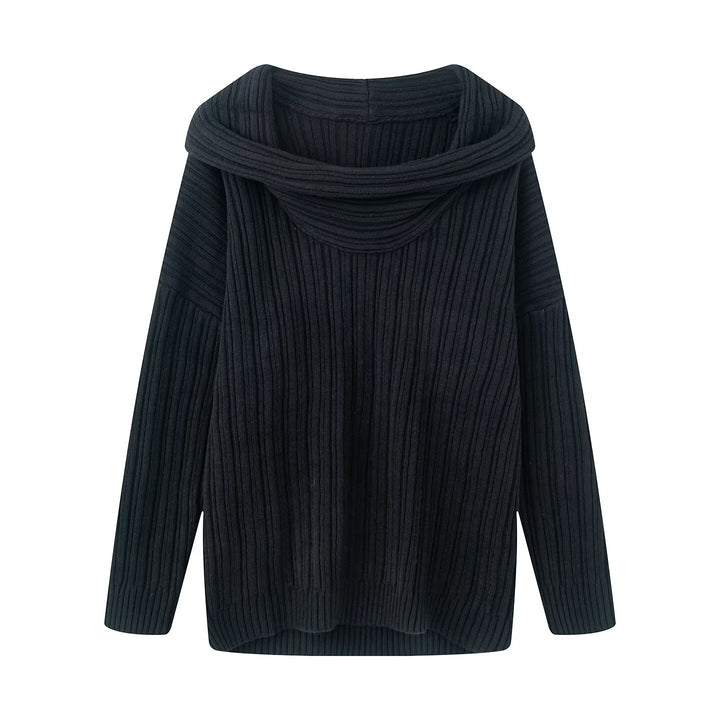 Damen Grobstrickpullover mit modischem Rollkragen Drune