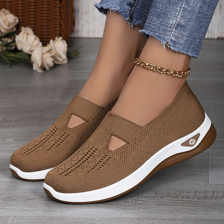 Damen nan leichte atmungsaktive Strickslipper mit Memoryschaum und rutschfester Laufsohle Drune