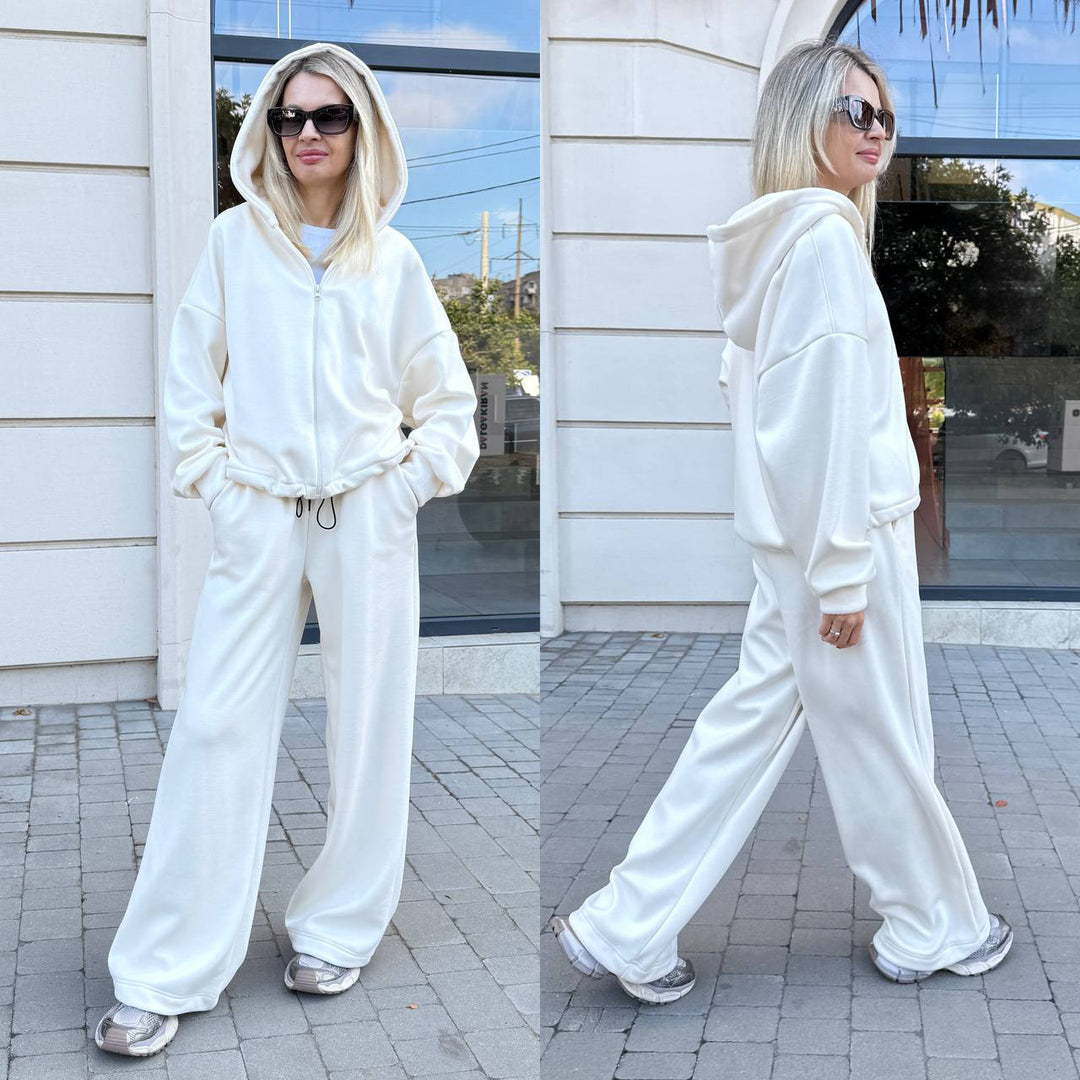 Damen sportliches Lounge-Set mit lässigem Hoodie und weitem Schnitt Drune